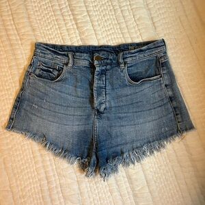 Blank NYC Jean Shorts with Distressed Hem